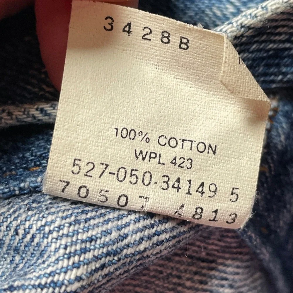 Vintage Levi's Denim Jacket Distressed‎ Trucker Mens Stonewash Blue Distressed - Picture 3 of 11